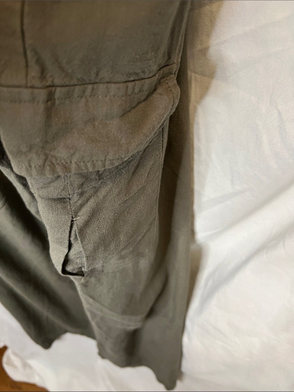 Marine Layer Olive Green Wide Leg Cargo Pants Utility Pull-On - Picture 7 of 10